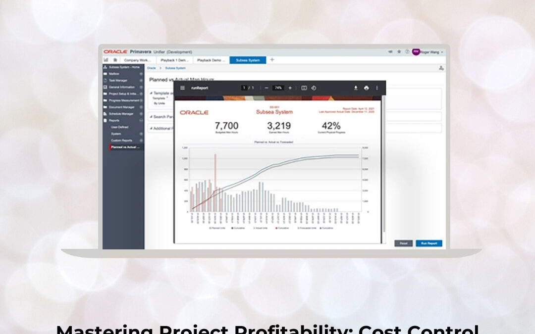 Mastering Project Profitability: Cost Control and Budget Tracking with Primavera Software